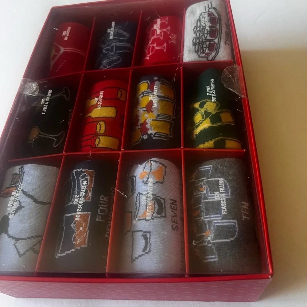 ORIGINAL PENGUIN 12 DAZE OF SOXMAS MENS SOCKS 12 PAIR OS NWT